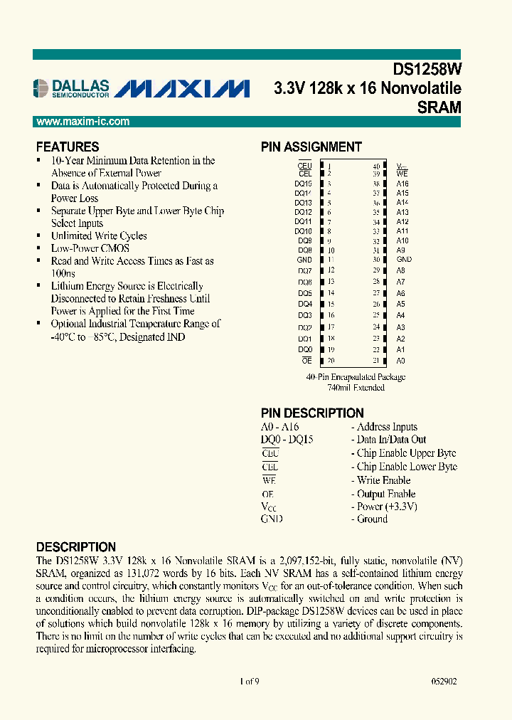DS1258W_260359.PDF Datasheet