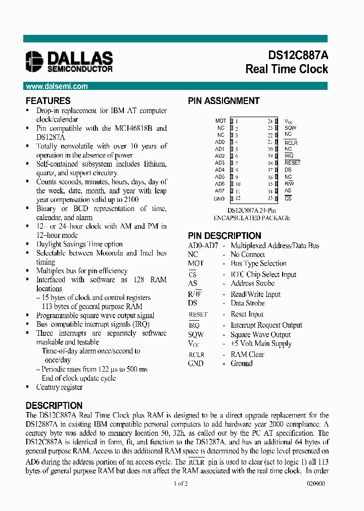 DS12C887A_289667.PDF Datasheet