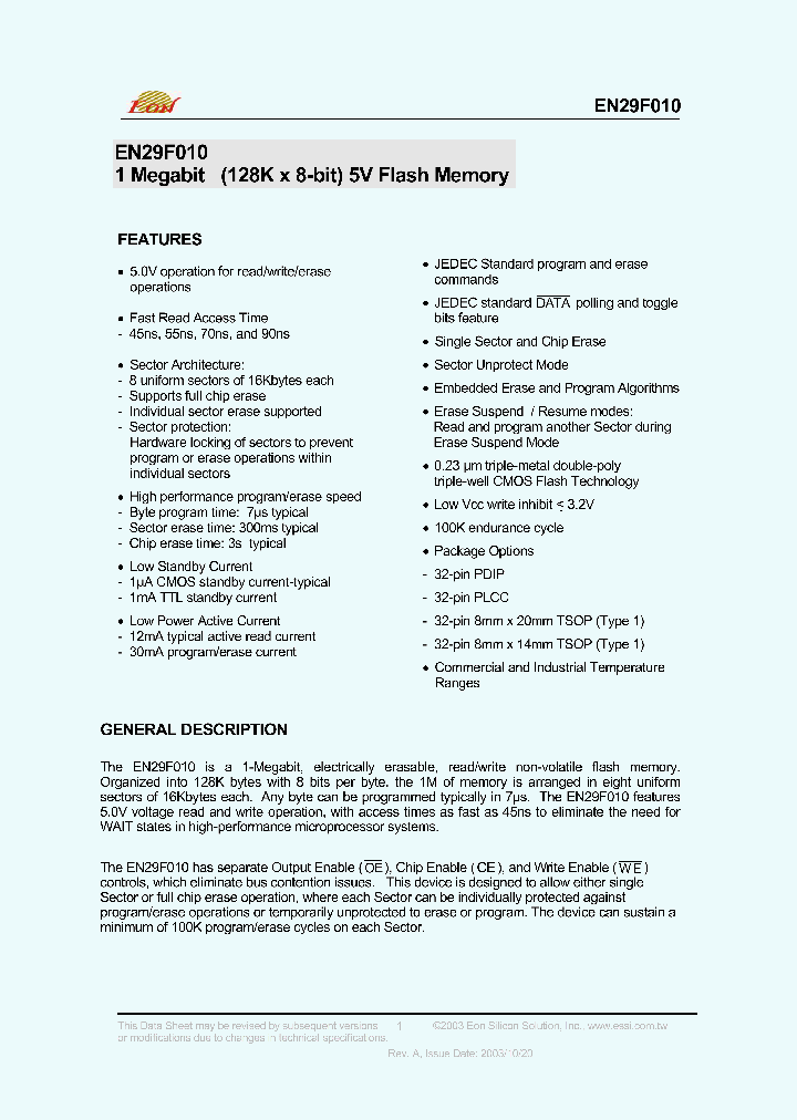 EN29F010_292582.PDF Datasheet