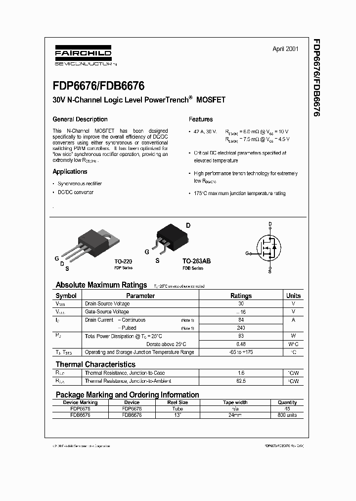 FDB6676_261908.PDF Datasheet
