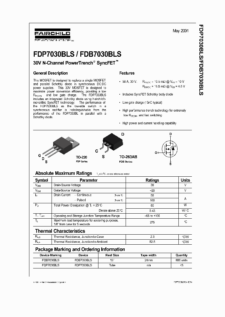 FDB7030BLS_282801.PDF Datasheet