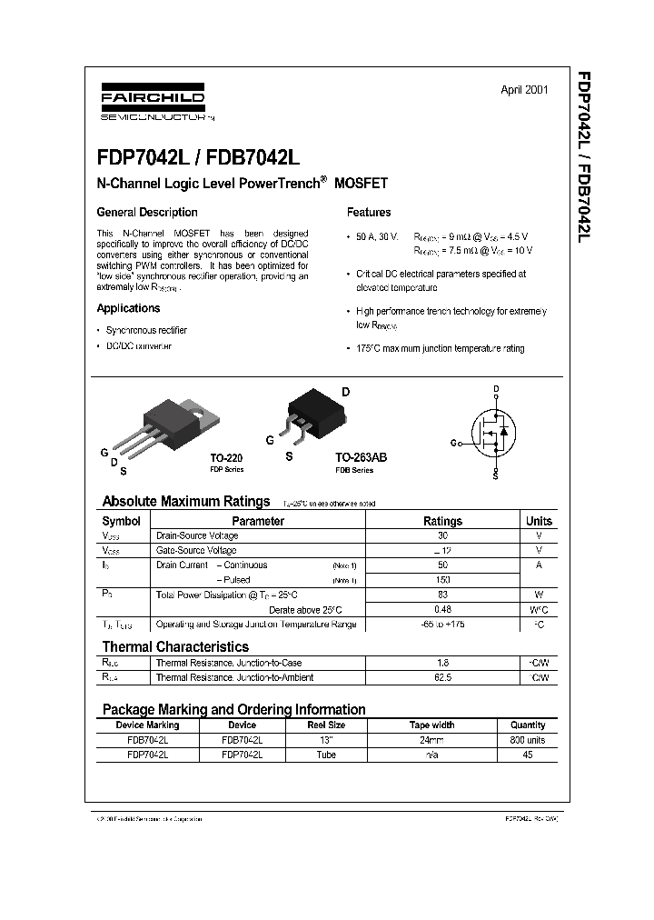 FDP7042L_279637.PDF Datasheet