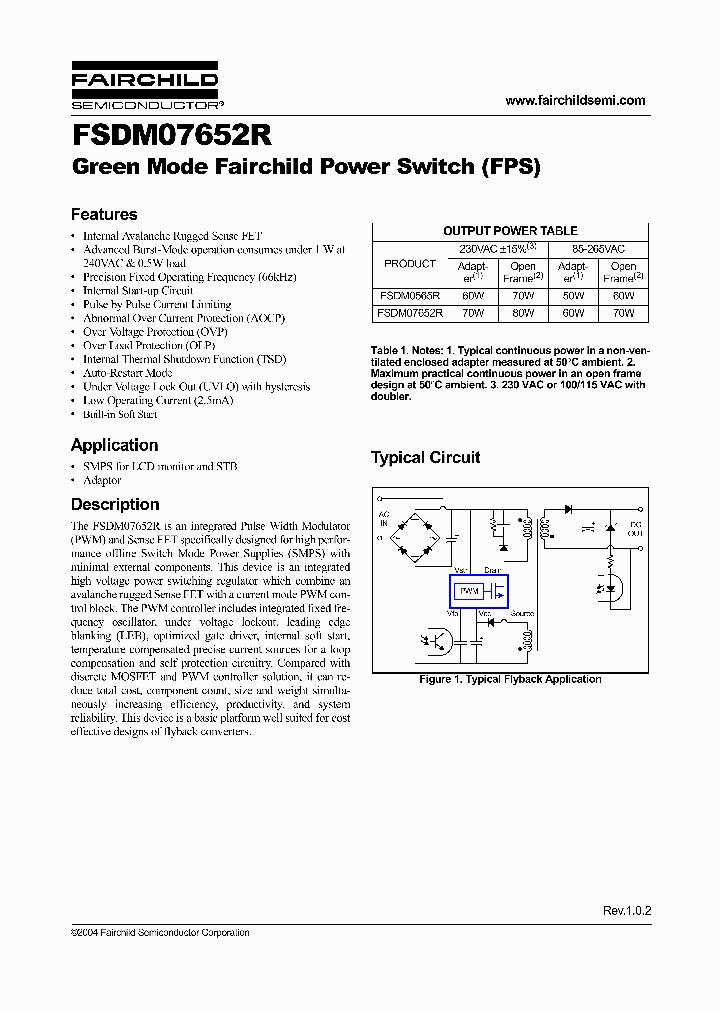 FSDM07652R_284060.PDF Datasheet