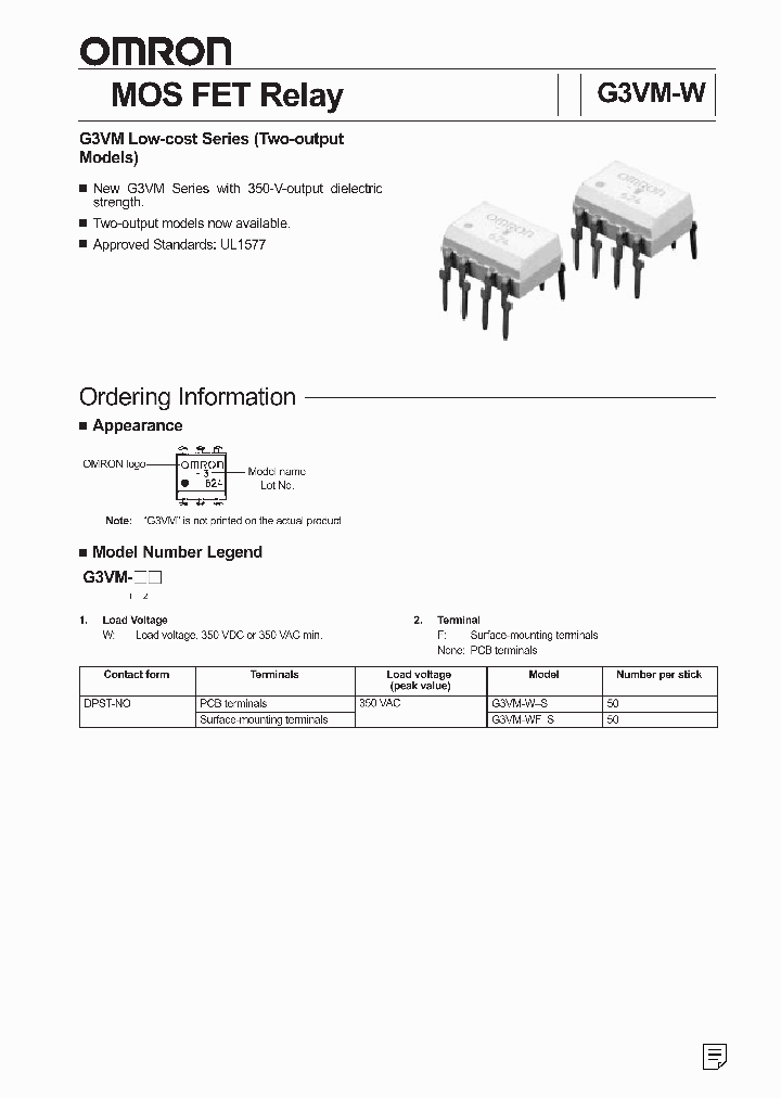 G3VM-W_260345.PDF Datasheet