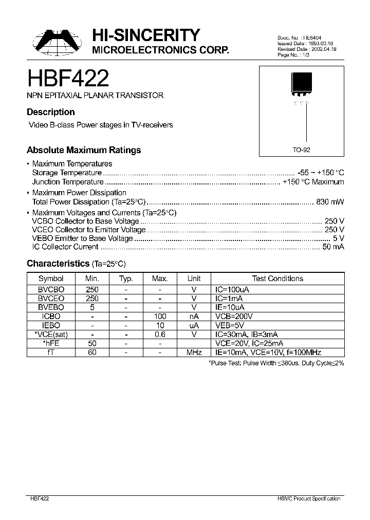HBF422_290935.PDF Datasheet