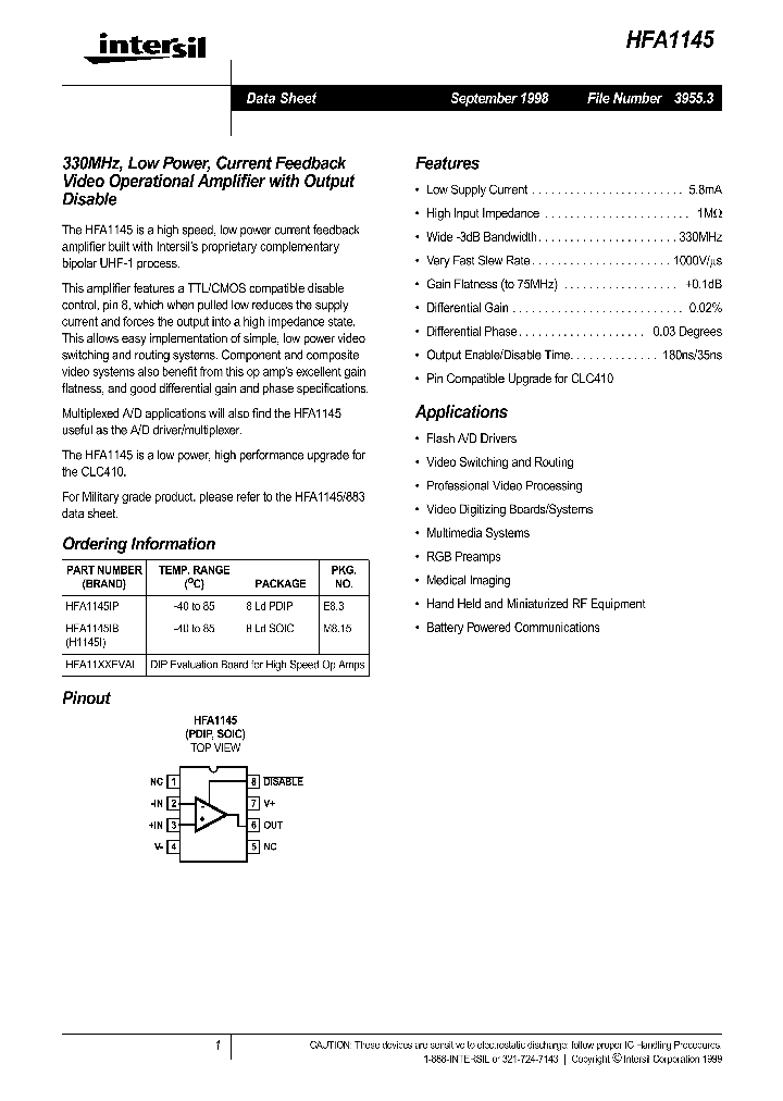 HFA1145_262144.PDF Datasheet