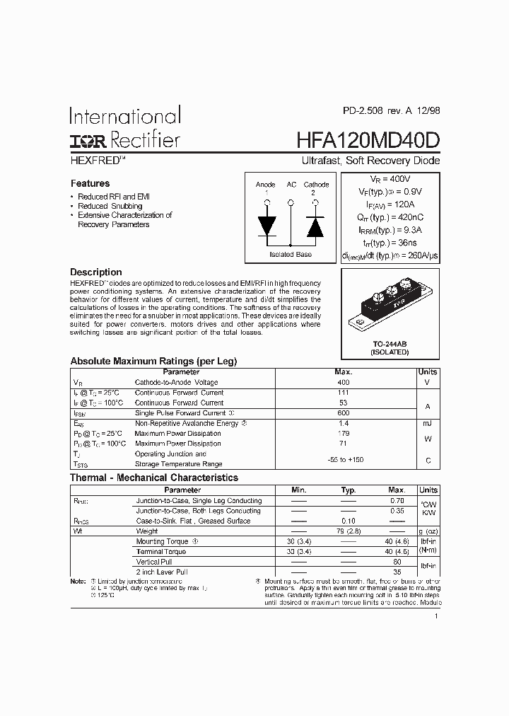 HFA120MD40D_259270.PDF Datasheet
