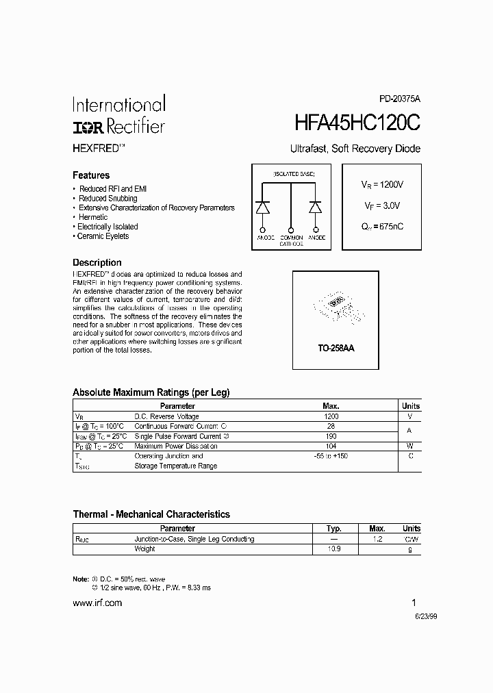 HFA45HC120C_295484.PDF Datasheet