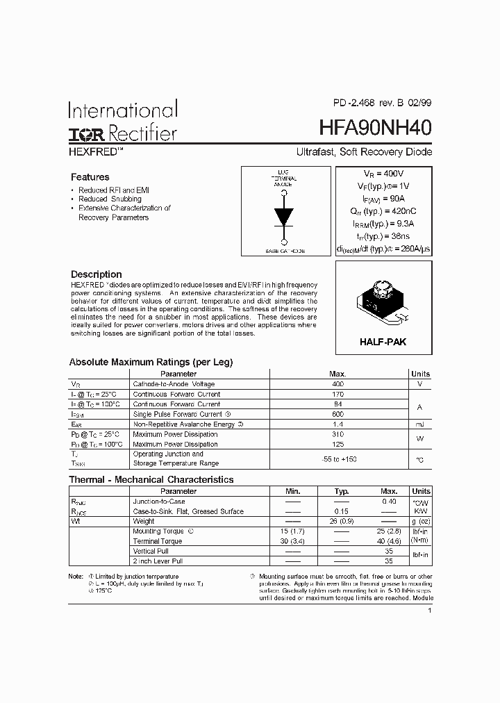HFA90NH40_240670.PDF Datasheet