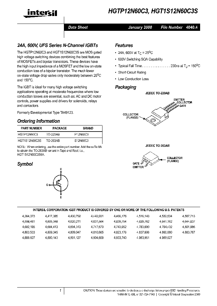 HGT1S12N60C3S_282904.PDF Datasheet