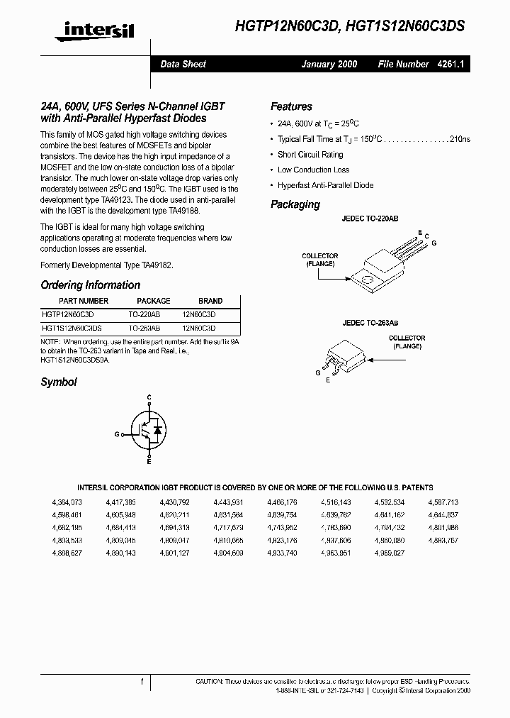 HGT1S12N60C3DS_282901.PDF Datasheet