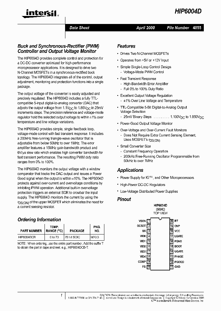HIP6004D_119986.PDF Datasheet