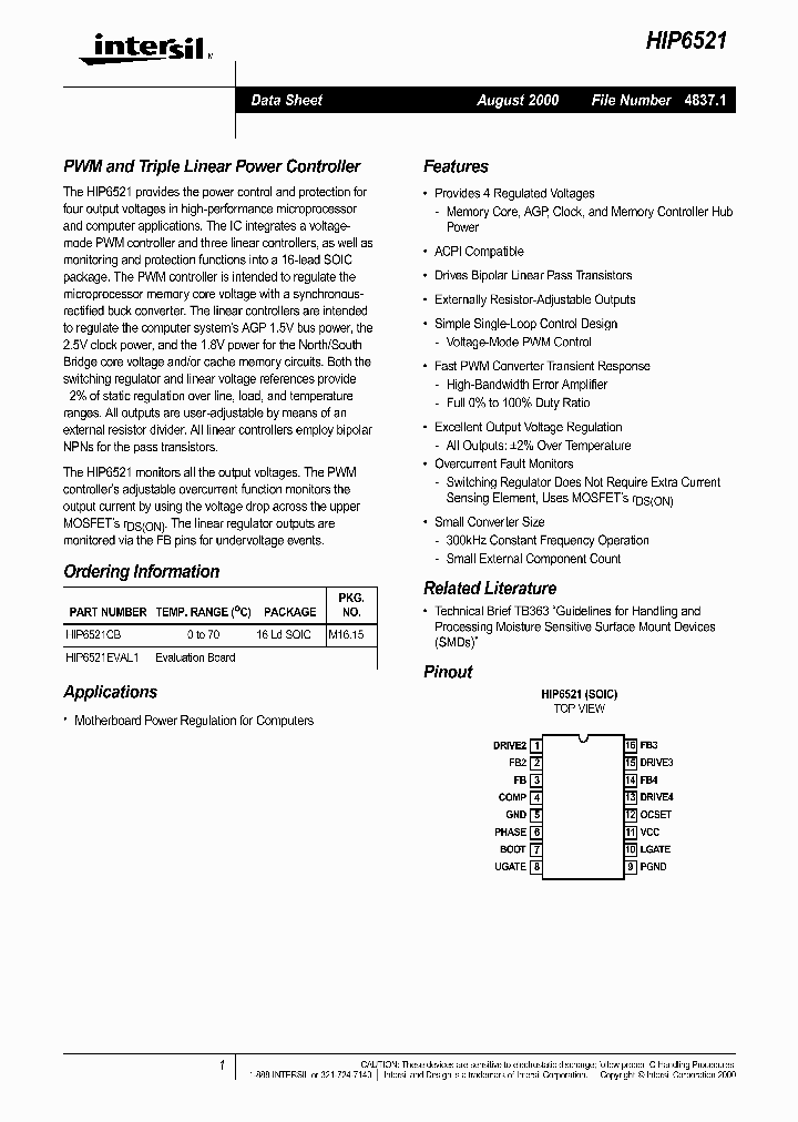 HIP6521_284155.PDF Datasheet