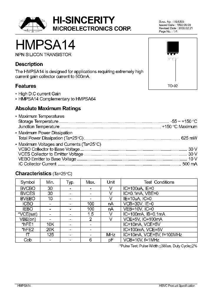 HMPSA14_246723.PDF Datasheet