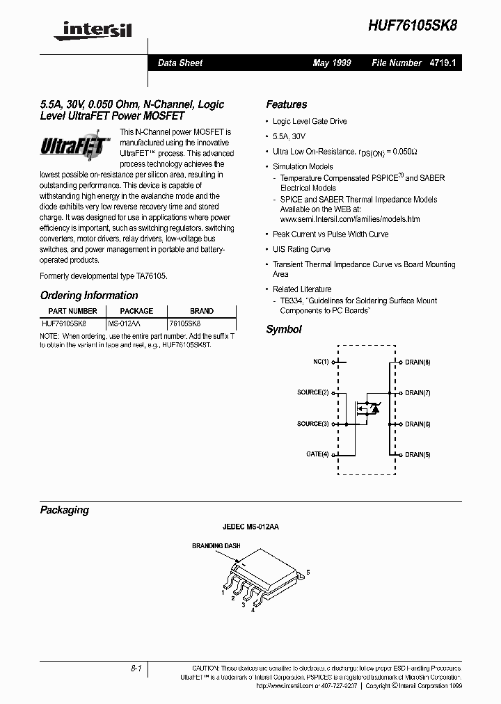 HUF76105SK8_249893.PDF Datasheet