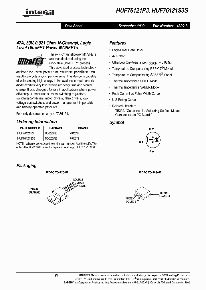 HUF76121S3S_299693.PDF Datasheet