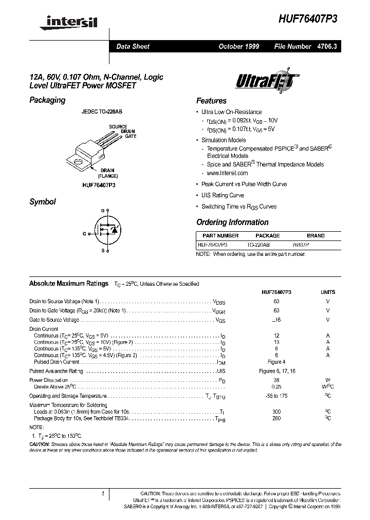 HUF76407P3_280188.PDF Datasheet