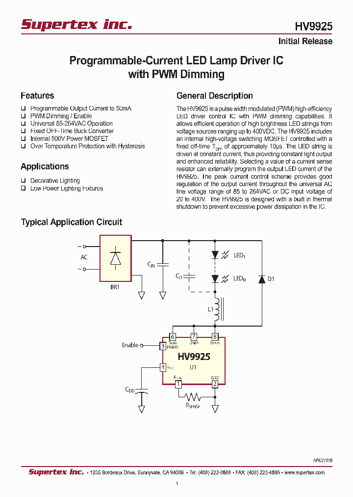 HV9925_294460.PDF Datasheet