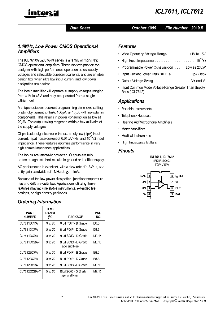 ICL7611_14874.PDF Datasheet