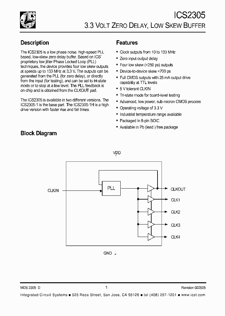 ICS2305_278098.PDF Datasheet