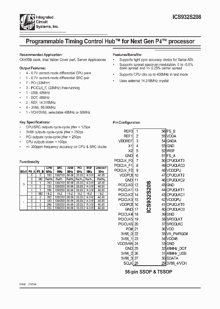 ICS932S208_135530.PDF Datasheet