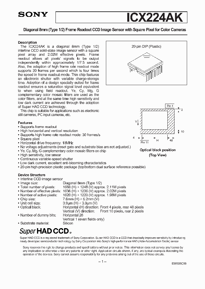 ICX224AK_271363.PDF Datasheet
