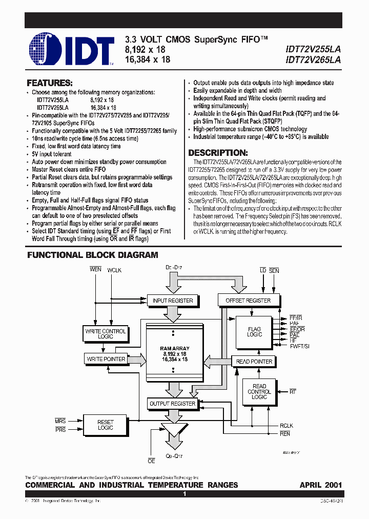 IDT72V265LA_278048.PDF Datasheet