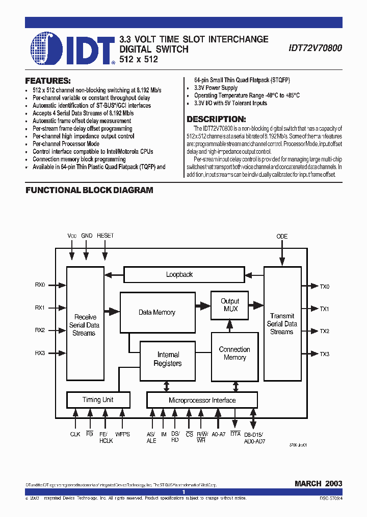 IDT72V70800_286118.PDF Datasheet