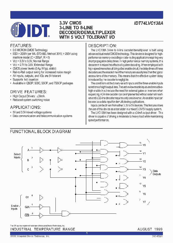 IDT74LVC138A_296577.PDF Datasheet