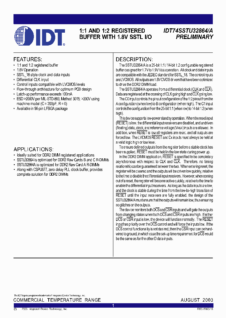 IDT74SSTU32864A_282995.PDF Datasheet