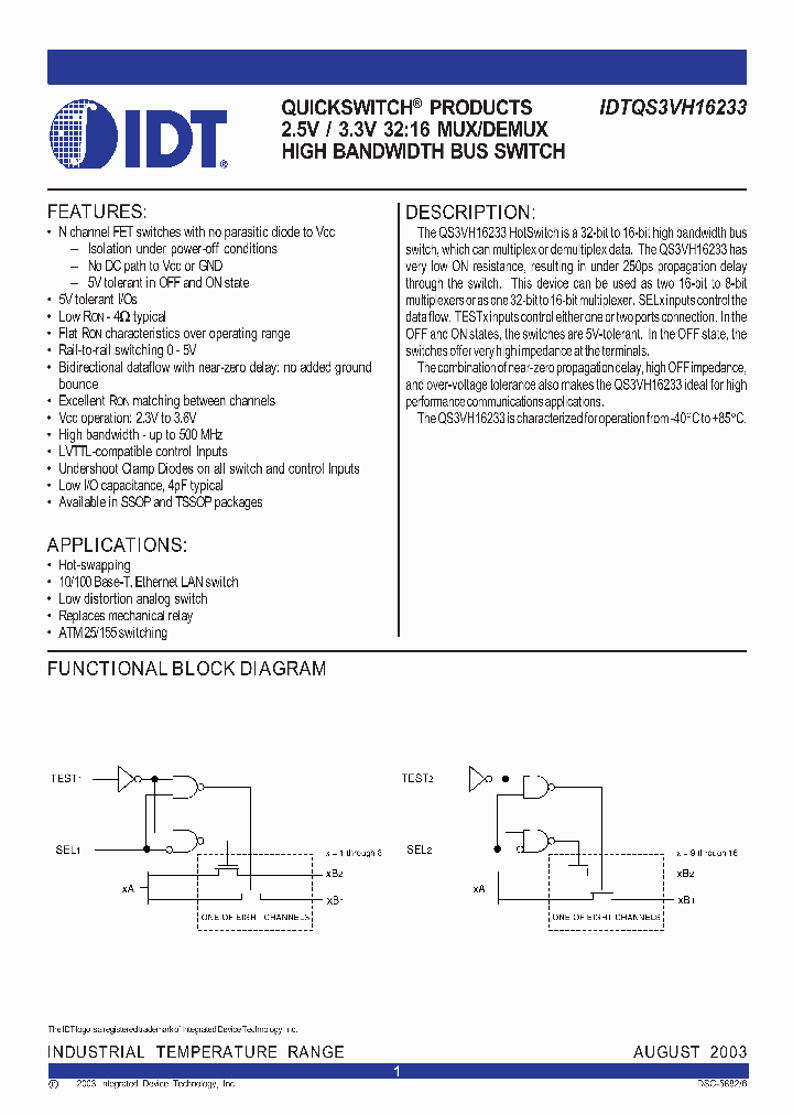 IDTQS3VH16_247752.PDF Datasheet