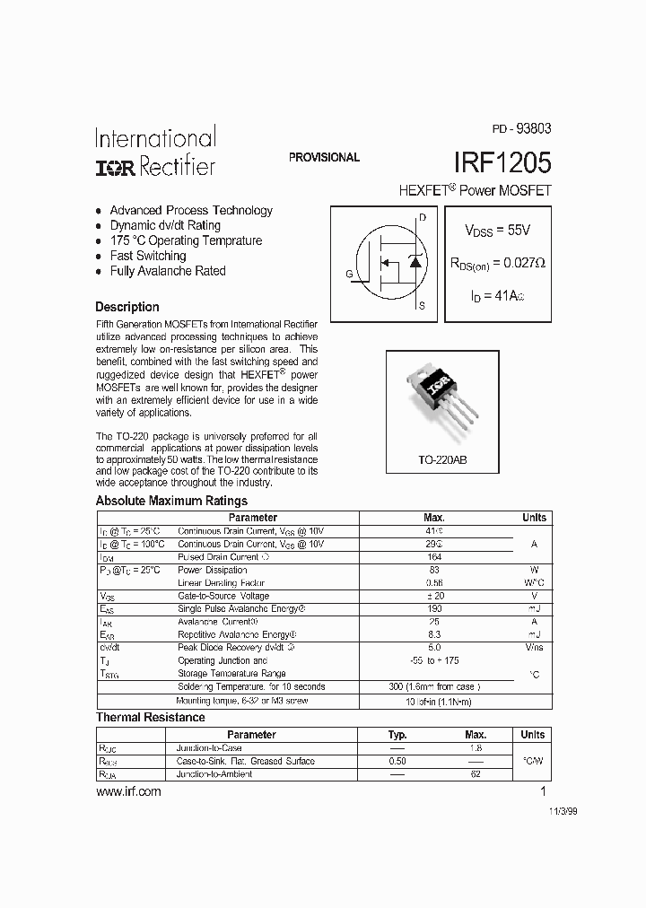 IRF1205_210084.PDF Datasheet