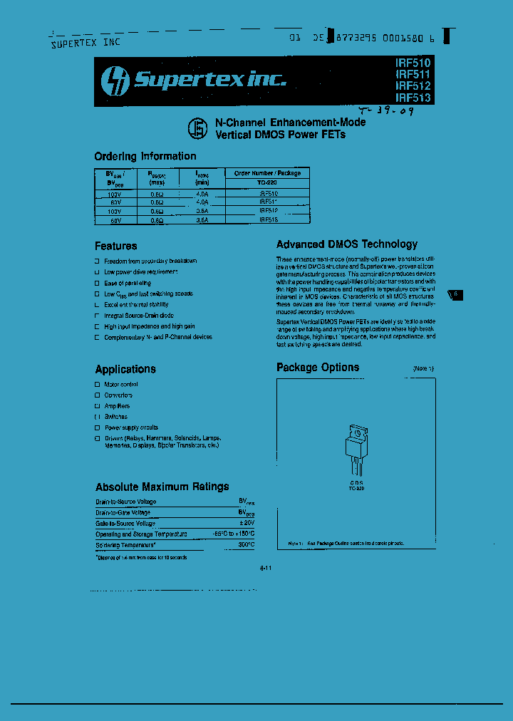 IRF510_188170.PDF Datasheet