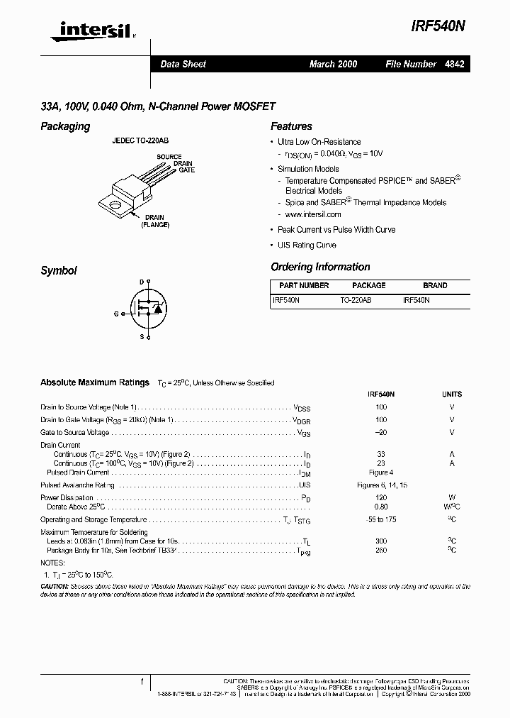 IRF540N_156486.PDF Datasheet