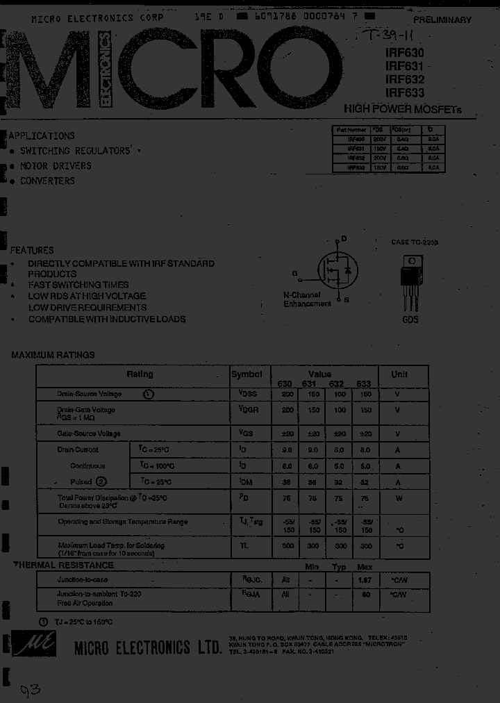 IRF631_200774.PDF Datasheet