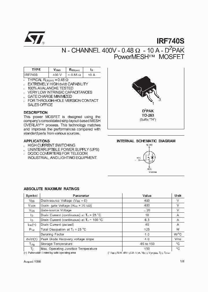 IRF740S_26176.PDF Datasheet