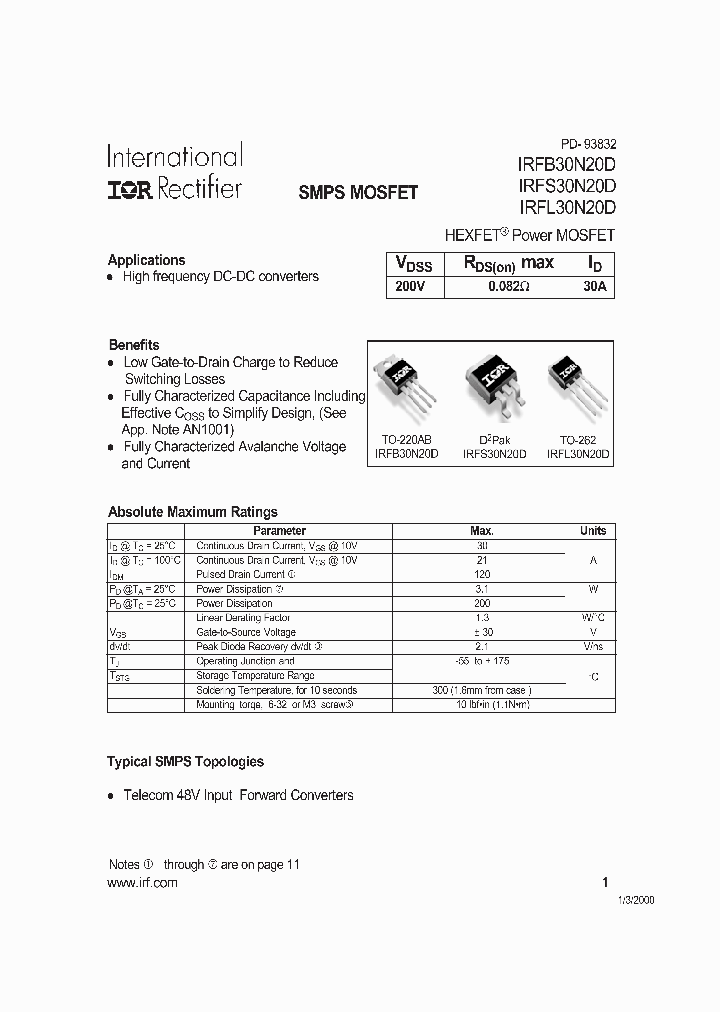 IRFB30N20D_233771.PDF Datasheet