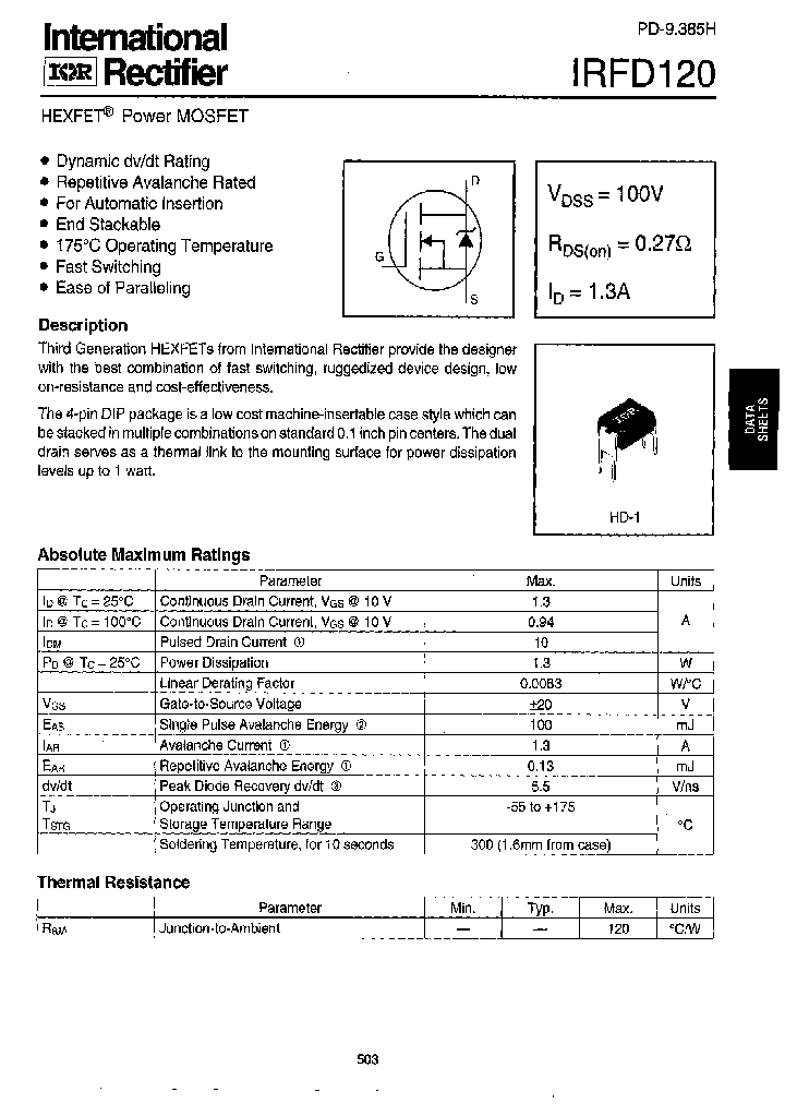 IRFD120_274774.PDF Datasheet