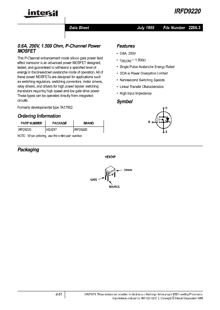 IRFD9220_298162.PDF Datasheet