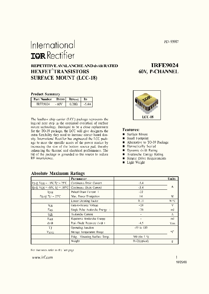 IRFE9024_285771.PDF Datasheet