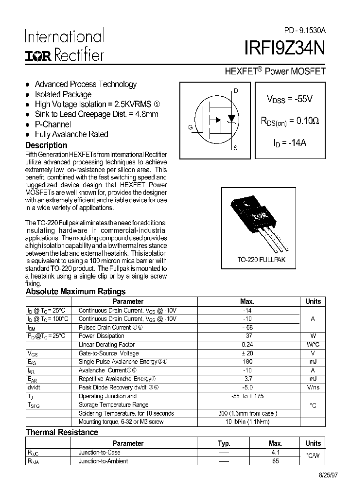 IRFI9Z34N_281312.PDF Datasheet