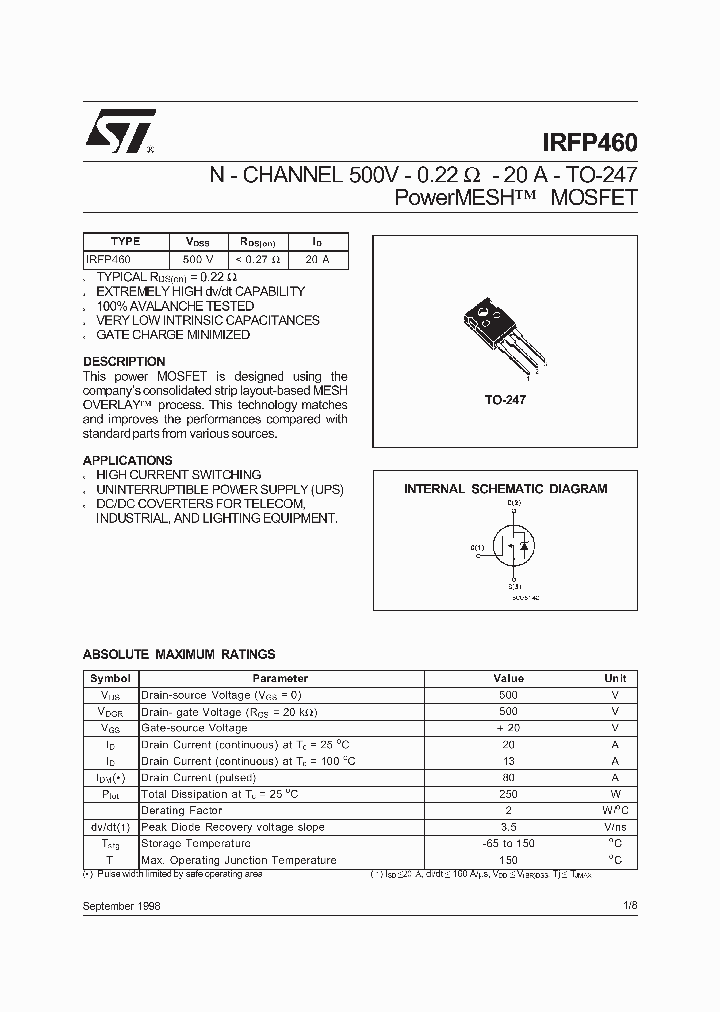 IRFP460_276468.PDF Datasheet