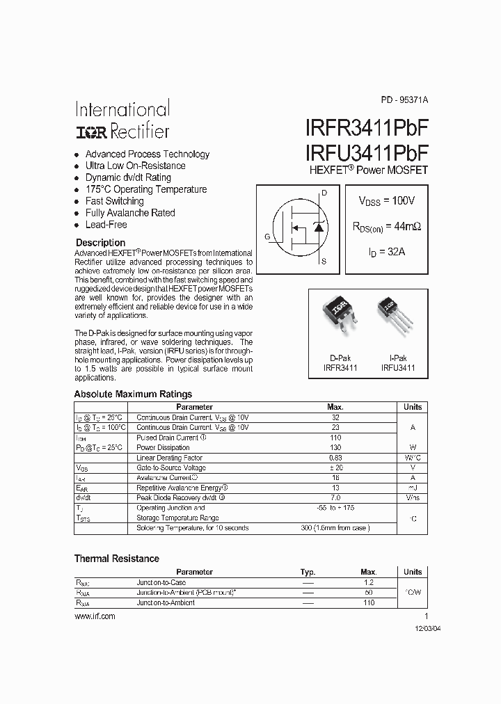 IRFR3411_247099.PDF Datasheet