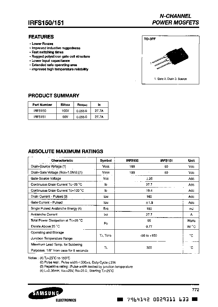 IRFS150_200702.PDF Datasheet