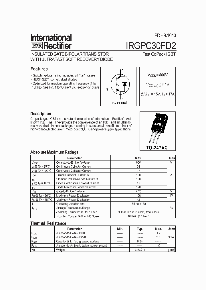 IRGPC30FD2_285664.PDF Datasheet