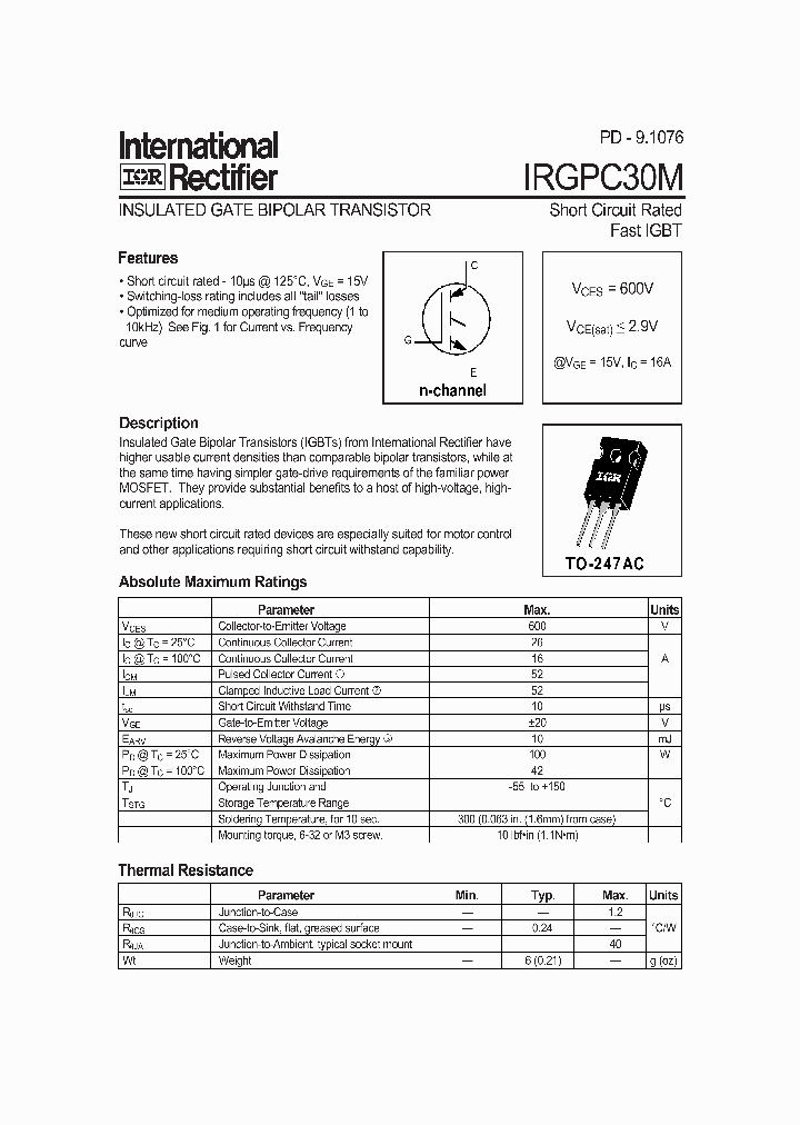 IRGPC30M_285661.PDF Datasheet