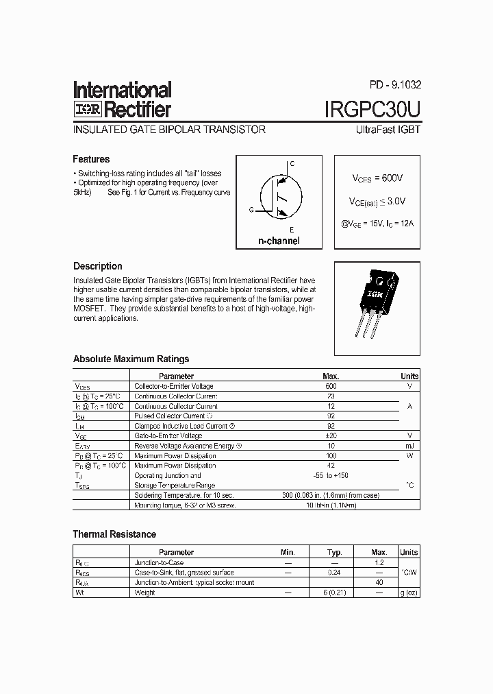 IRGPC30U_285658.PDF Datasheet