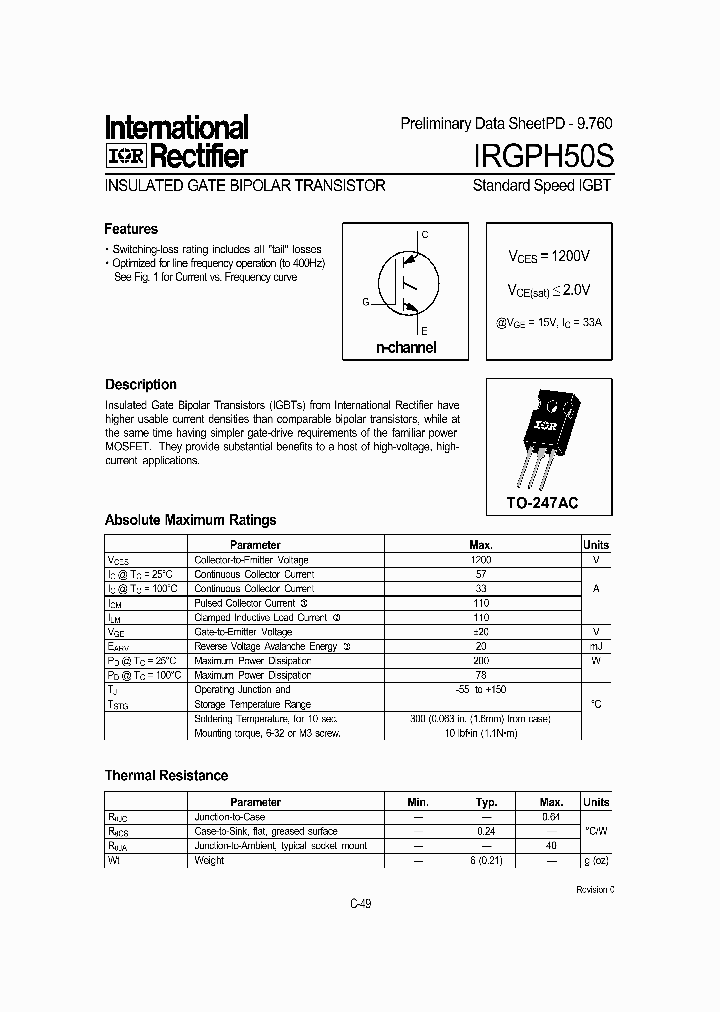 IRGPH50S_289624.PDF Datasheet