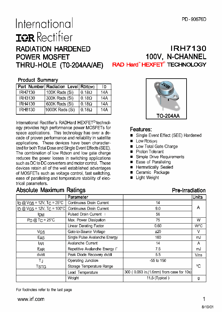 IRH7130_291326.PDF Datasheet