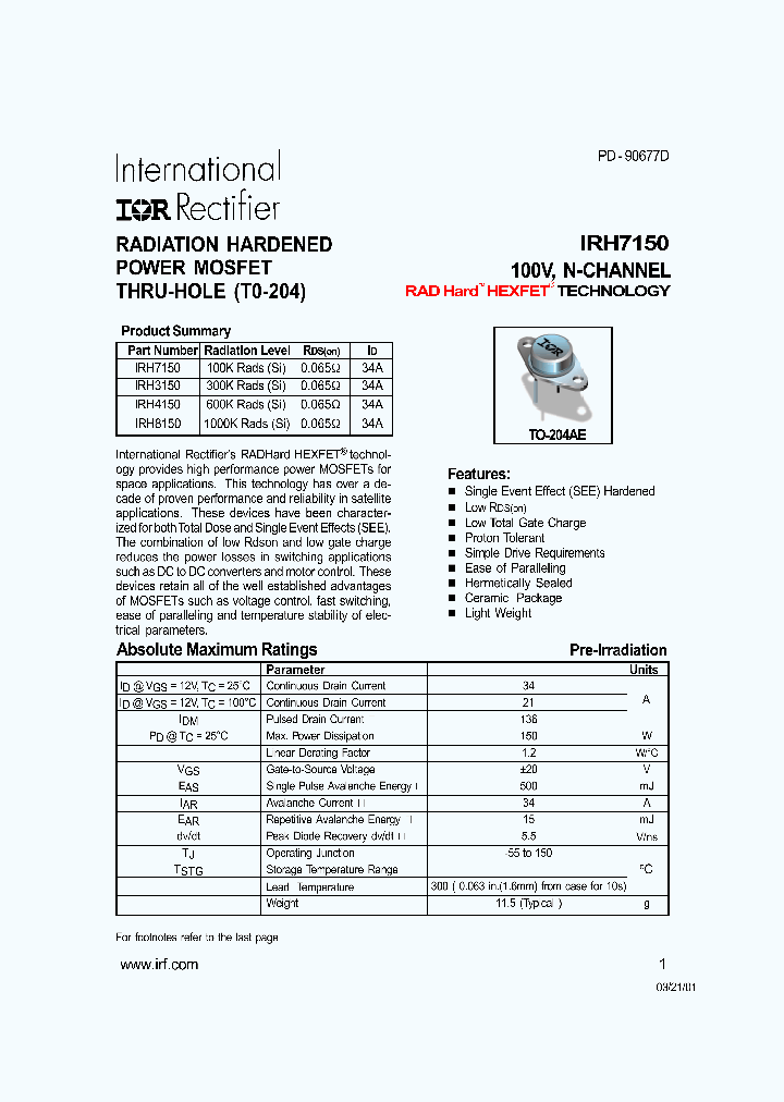 IRH7150_299625.PDF Datasheet